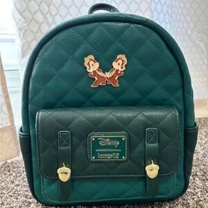 Loungefly Green Quilted Backpack Chip & Dale Backpack